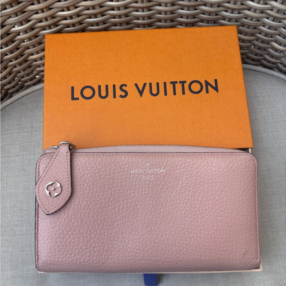 Louis Vuitton Pink Leather Zip Wallet